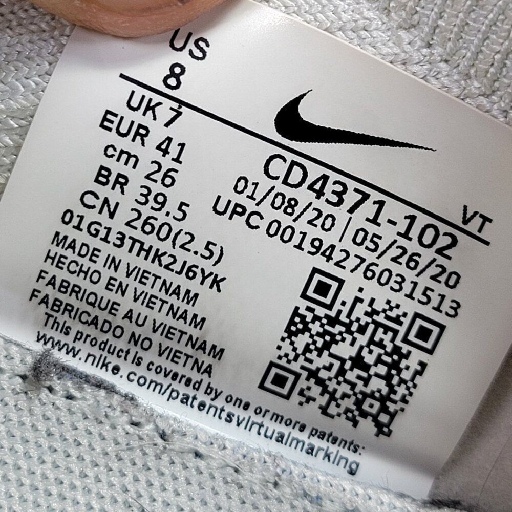 Nike React Infinity Run Flyknit‎ Mens Shoes 8 White Black Green Knit Sneakers - Picture 12 of 12